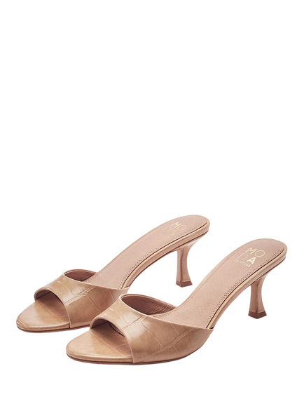 Moda in Pelle Minka Kitten Heel Mule Sandals, Camel - view 2, Camel