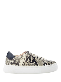 Moda in Pelle Brosa Lace Up Trainers, Grey/Multi, Grey/Multi