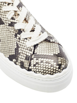 Moda in Pelle Brosa Lace Up Trainers, Grey/Multi - view 2, Grey/Multi