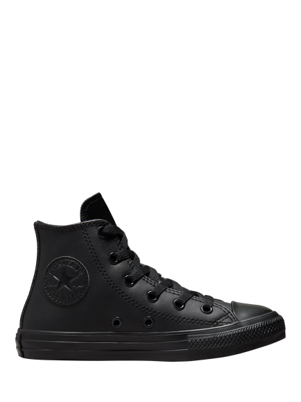 Converse Kids' Chuck Taylor All Star Hi Top Lace Up Leather Trainers, Black, Black