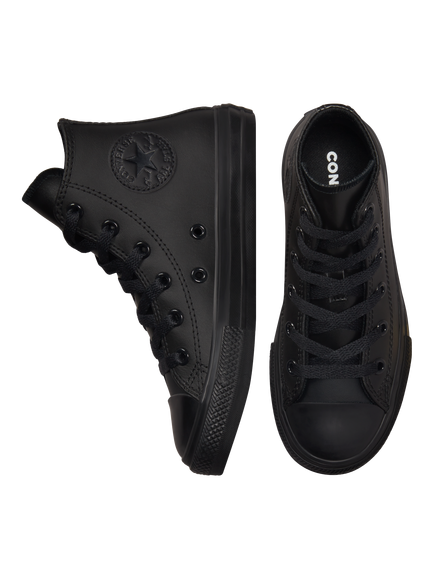 Converse Kids' Chuck Taylor All Star Hi Top Lace Up Leather Trainers, Black - view 2, Black