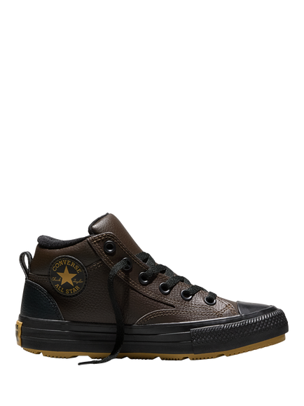 Converse Kids' Chuck All Stars Leather Trainers, Black, Black