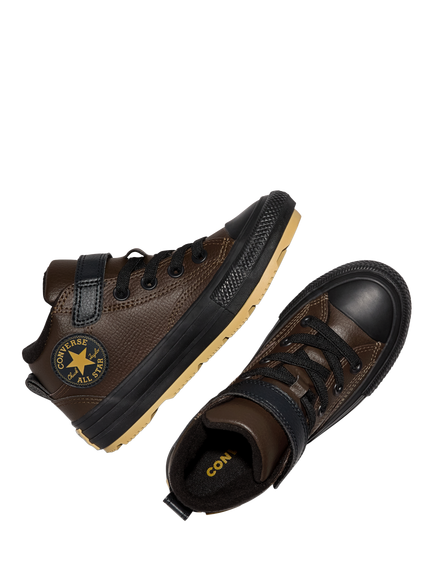 Converse Kids' Chuck All Stars Leather Trainers, Black - view 2, Black