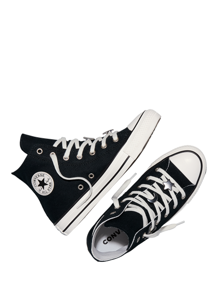 Converse Kids' Chuck All Star Lace-Up Trainers, Bl/Wh/Slvr - view 2, Bl/Wh/Slvr