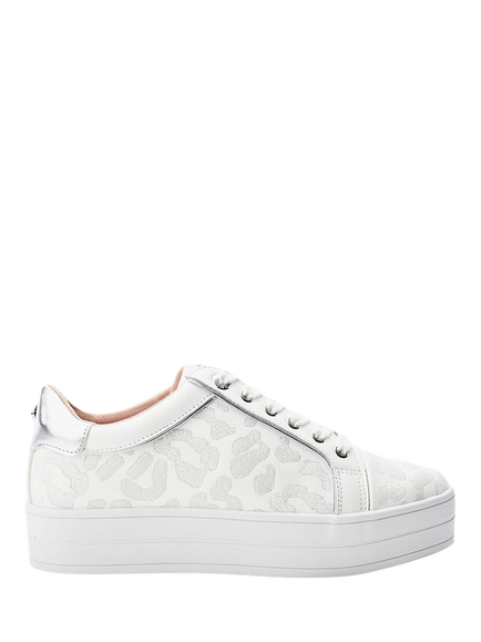 Moda in Pelle Buttercup Leather Lace Up Trainers, White
