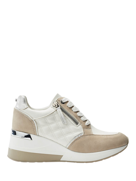 Moda in Pelle Carrley Wedge Heel Lace Up Trainers, White