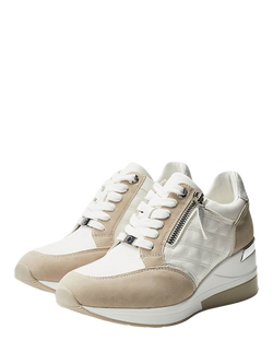 Moda in Pelle Carrley Wedge Heel Lace Up Trainers - view 2, White
