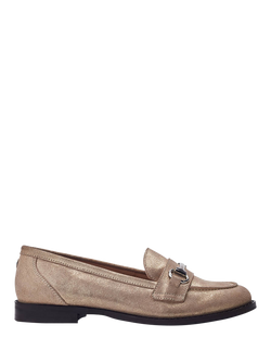 Moda in Pelle Elarra Leather Loafers, Champagne, Champagne