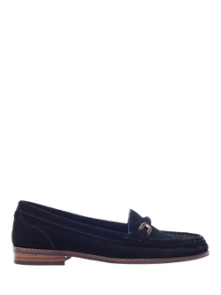 Moda in Pelle Emella Suede Snaffle Trim Loafers, Black, Black