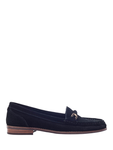 Moda in Pelle Emella Suede Snaffle Trim Loafers, Black