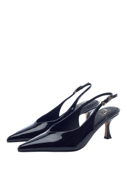 Moda in Pelle Gallia Pointed Toe Slingback Court Shoes - view 2, Black