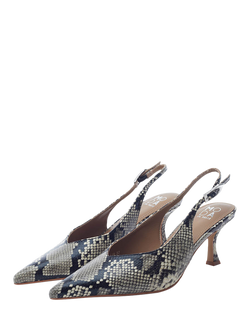 Moda in Pelle Gallia Pointed Toe Slingback Court Shoes - view 2, Grey