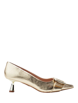 Moda in Pelle Ghiselle Kitten Heel Court Shoes, Gold, Gold