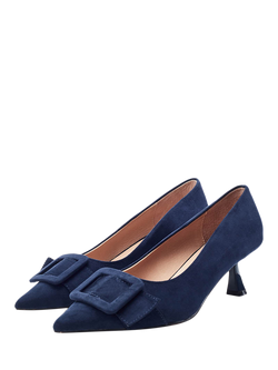 Moda in Pelle Ghiselle Kitten Heel Court Shoes, Navy - view 2, Navy