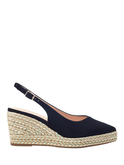 Moda in Pelle Kassani Suede Wedge Heel Espadrilles, Black