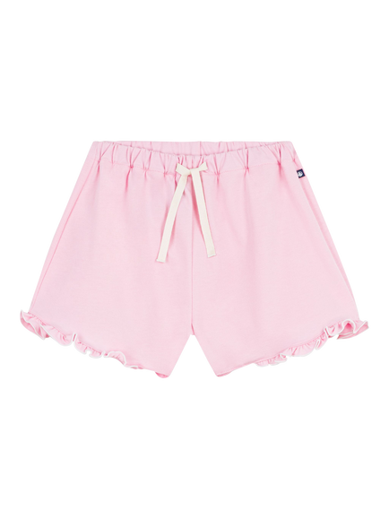 Petit Bateau Kids' Ruffled Hem Lounge Shorts, Pink, Pink