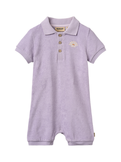 WHEAT Baby Sully Polo Playsuit, Lilac, Warm Cosmic Lilac