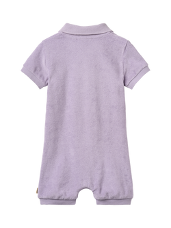 WHEAT Baby Sully Polo Playsuit, Lilac - view 2, Warm Cosmic Lilac