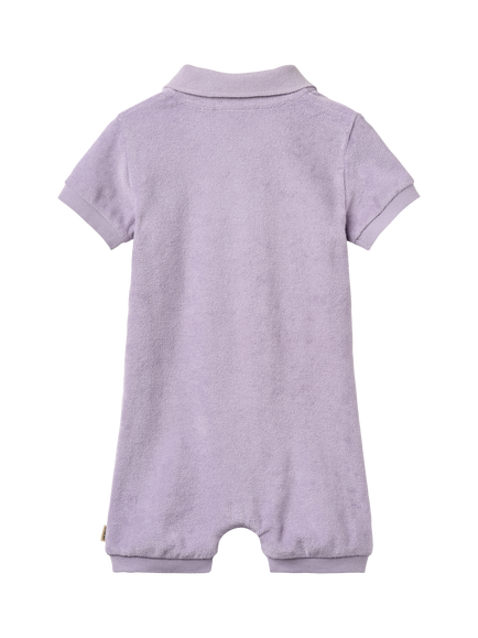 WHEAT Baby Sully Polo Playsuit, Lilac - view 2, Warm Cosmic Lilac