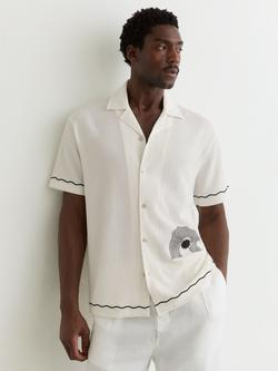 Reiss Solano Short Sleeve Shirt, White, White