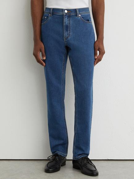 Reiss Bishopsgate Mid-Rise Slim Fit Jeans, Dark Blue, Dark Blue