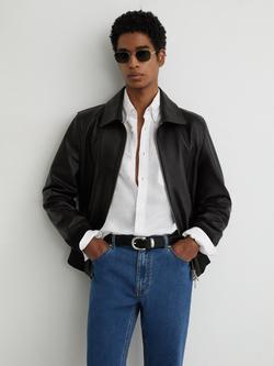 Reiss Bishopsgate Mid-Rise Slim Fit Jeans, Dark Blue - view 2, Dark Blue