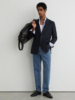 Reiss Bishopsgate Mid-Rise Slim Fit Jeans, Light Blue, Light Blue