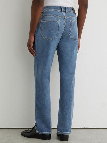 Reiss Bishopsgate Mid-Rise Slim Fit Jeans, Light Blue - view 2, Light Blue