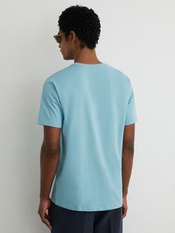 Reiss Bless Cotton Crew Neck T-Shirt, Sea Blue - view 2, Sea Blue