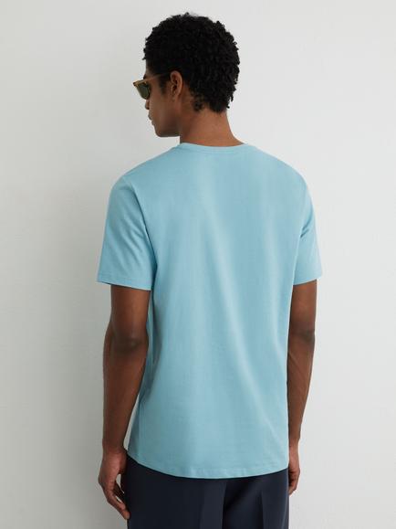 Reiss Bless Cotton Crew Neck T-Shirt, Sea Blue - view 2, Sea Blue