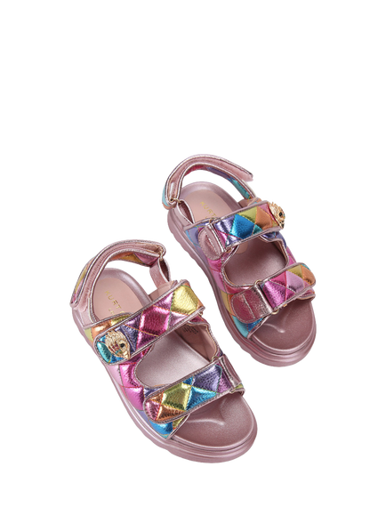 Kurt Geiger London Kids' Mini Orson Open Toe Sandals, Multi - view 2, Multi