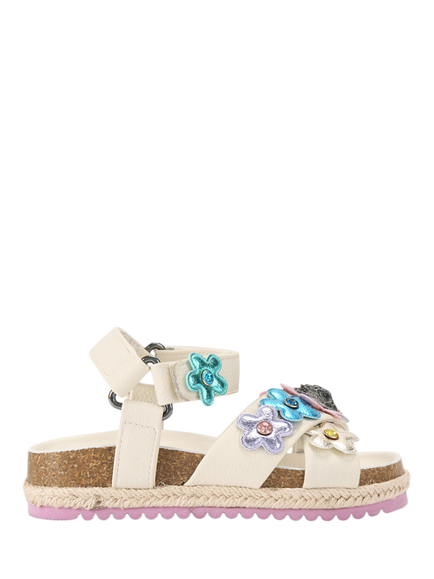 Kurt Geiger London Kids' Kensington Espadrille Sandals, White/Multi