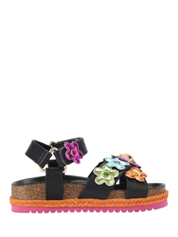 Kurt Geiger London Kids' Kensington Espadrille Sandals, Black/Multi