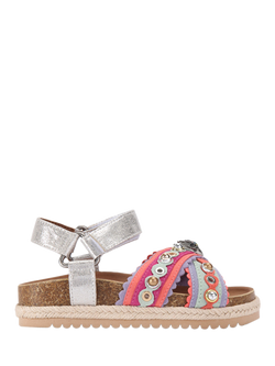 Kurt Geiger London Kids' Kensington Espadrille Sandals, Pink Fuchsia/Multi, Pink Fuchsia/Multi