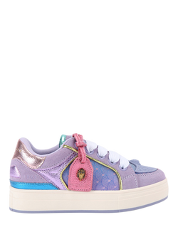 Kurt Geiger London Kids' Southbank Tag Trainers, Purple Lilac, Purple Lilac