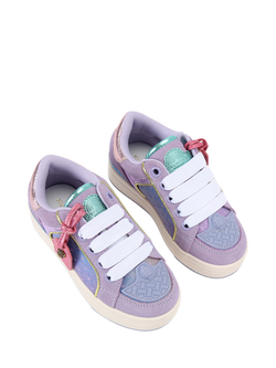 Kurt Geiger London Kids' Southbank Tag Trainers, Purple Lilac - view 2, Purple Lilac