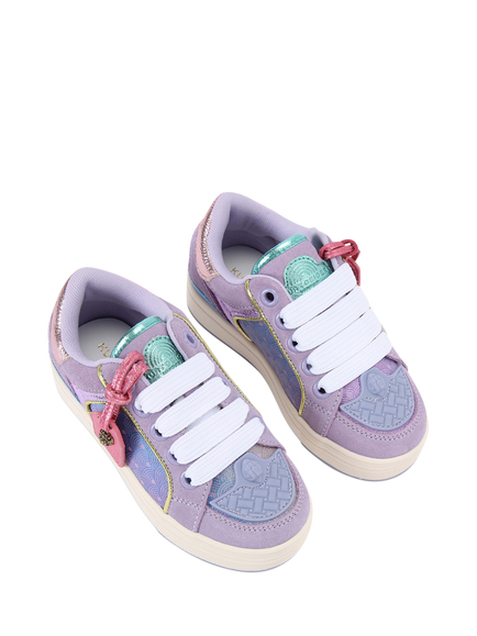 Kurt Geiger London Kids' Southbank Tag Trainers, Purple Lilac - view 2, Purple Lilac