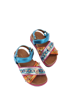 Kurt Geiger London Kids' Mini Kensington Espadrille Sandals, Multi - view 2, Multi
