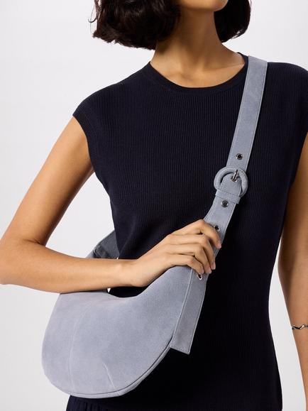 Whistles Small Sia Suede Cross Body Bag - view 2, Blue