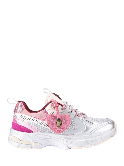 Kurt Geiger London Kids' Mini Kurt Runner Trainers, Silver, Silver