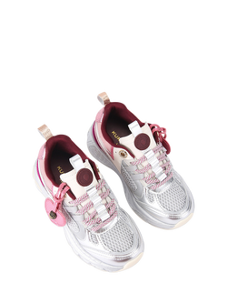 Kurt Geiger London Kids' Mini Kurt Runner Trainers, Silver - view 2, Silver