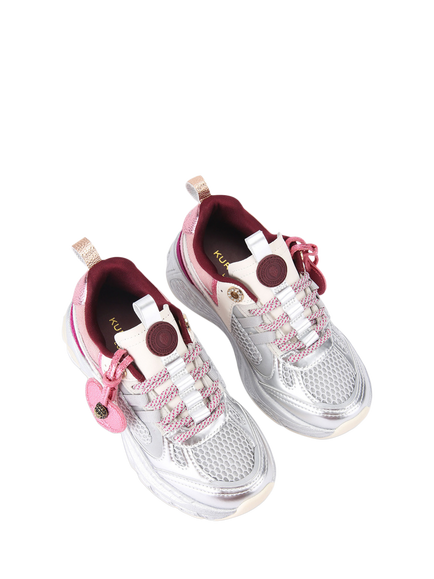 Kurt Geiger London Kids' Mini Kurt Runner Trainers, Silver - view 2, Silver