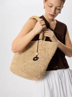 Whistles Straw Tote Bag, Natural - view 2, Neutral