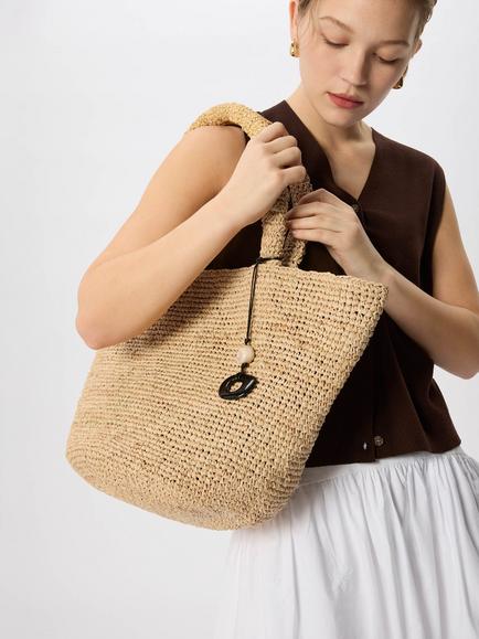 Whistles Straw Tote Bag, Natural - view 2, Neutral