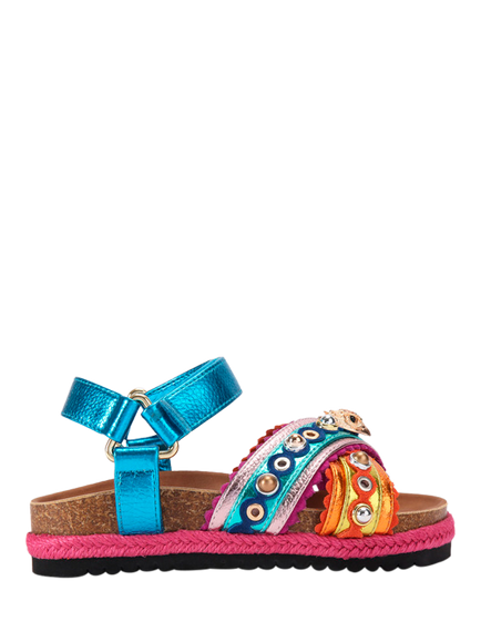 Kurt Geiger London Kids' Mini Kensington Espadrille Sandals, Multi, Multi