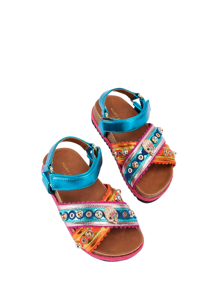 Kurt Geiger London Kids' Mini Kensington Espadrille Sandals, Multi - view 2, Multi