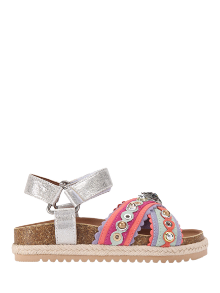 Kurt Geiger London Kids' Mini Kensington Espadrille Sandals, Fuchsia Pink, Fuchsia Pink