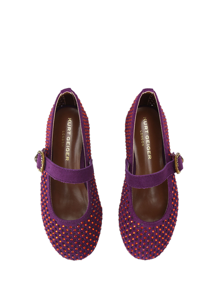 Kurt Geiger London Kids' Mayfair Ballet Flats, Purple Mid - view 2, Purple