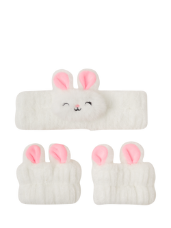 Angels by Accessorize Kids' Bunny Wash Band Set, White, White