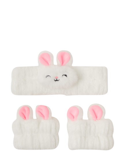 Angels by Accessorize Kids' Bunny Wash Band Set, White, White